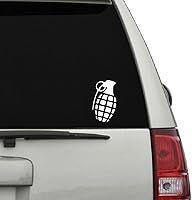 Vista 3 de KCD3379 - Calcomanía de vinilo de granada de mano para automóviles, camiones, ventanas, parachoques, paredes, laptops, 5 pulgadas, color blanco sin