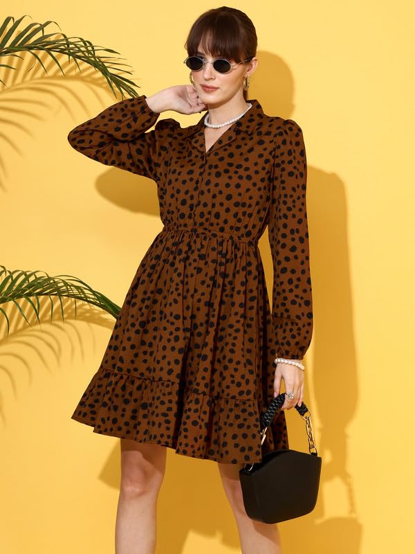Image of Sheetal Associates Women's Casual Full Sleeve Crepe Shirt Dress