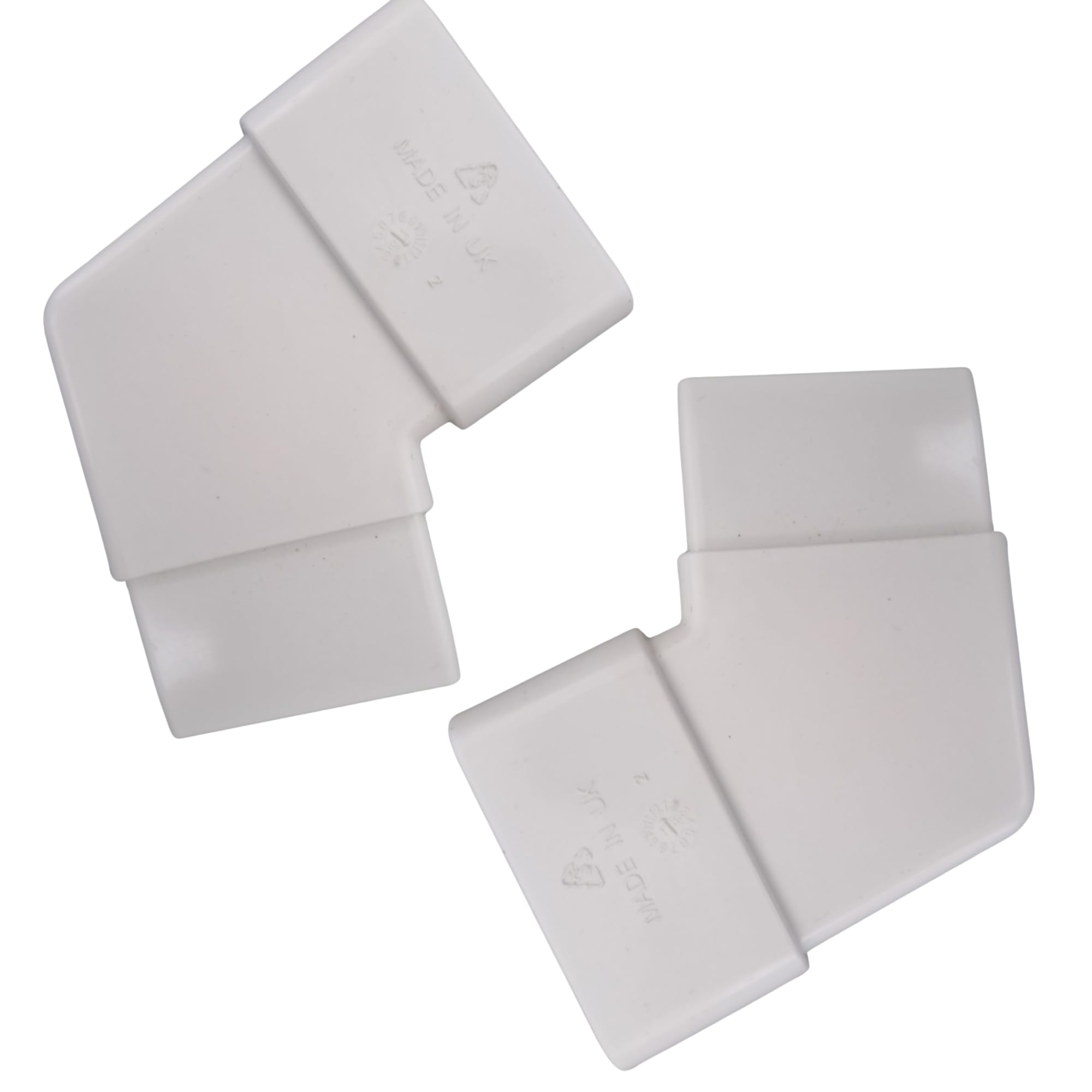 112 Degree Bend Square Downpipe | Residential Gutter and Downpipe Drainage Connector (White, Pack of 2)