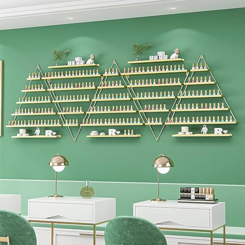 Expositor de esmaltes de uñas para pared y soporte triangular de metal de 6 piezas 5