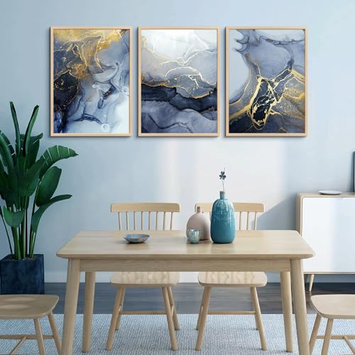Natural Wood Framed Wall Art for Living Room Abstract Wall Decor for Bedroom Abstract Ink painting Wall Artworks Pictures for Office Decoration Large Size Home Decorations Posters Framed Art Prints