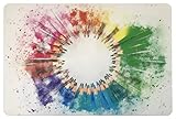 Größe 40 x 60 cm Schreibtischunterlage bunte Bleistifte im Kreis auf hellem Grund 40 x 60 cm abwischbar