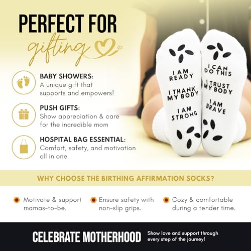 Affirmation Hospital Socks For Labor and Delivery - Non Skid Grip Socks For Moms4