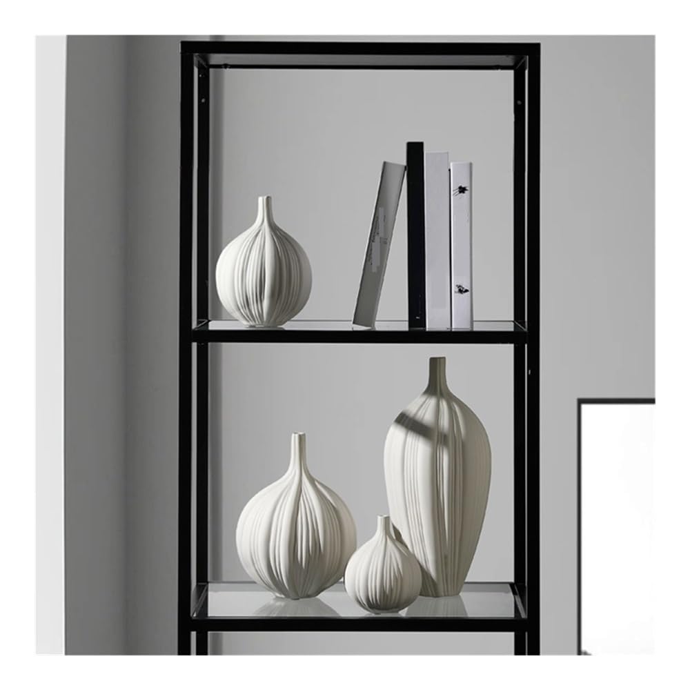 Wazon na kwiaty, Ceramiczny wazon z delikatnymi ustami, dekoracja do salonu, kremowy, minimalistyczny, kwiatowy