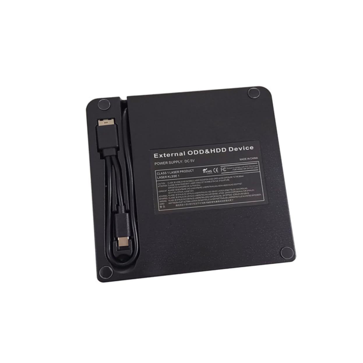 jojofuny Masterizzatore Dvd Esterno Typec Nero USB 3.0 Unità Ottica Abs per Desktop e Laptop senza Necessità di Driver Multi Funzione