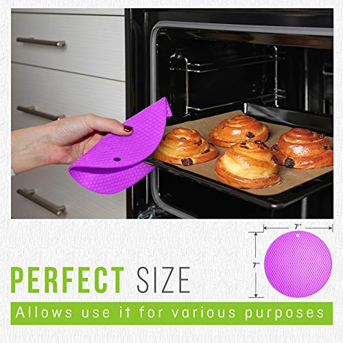 Zowep 6 Pack Silicone Pot Holder | Trivet Mats For Hot Dishes | Heat Resistant Pads | Multipurpose, Multicolor, Non-Slip, Flexible & Durable | Food Safe Jar Opener Gripper #TOP5