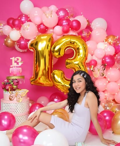 Image of 4 Balloon Numbers Birthday Decorations, 40In Gold Balloons for Men Women | Eye-catching Appearance, Perfect Decorative Centerpieces, Convenient Self-sealing Structure, Widely for Various Occasions