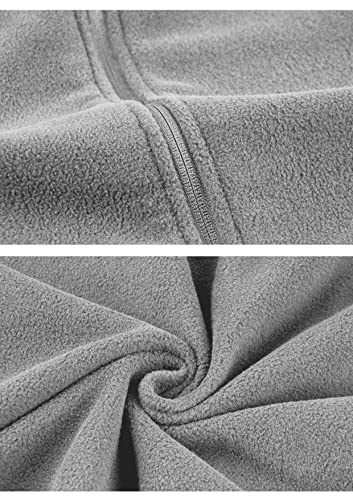 Trailside Supply Co. Men's Full-Zip Polar Fleece Vest Lightweight Sleeveless Jacket Light Grey Size Medium #TOP4