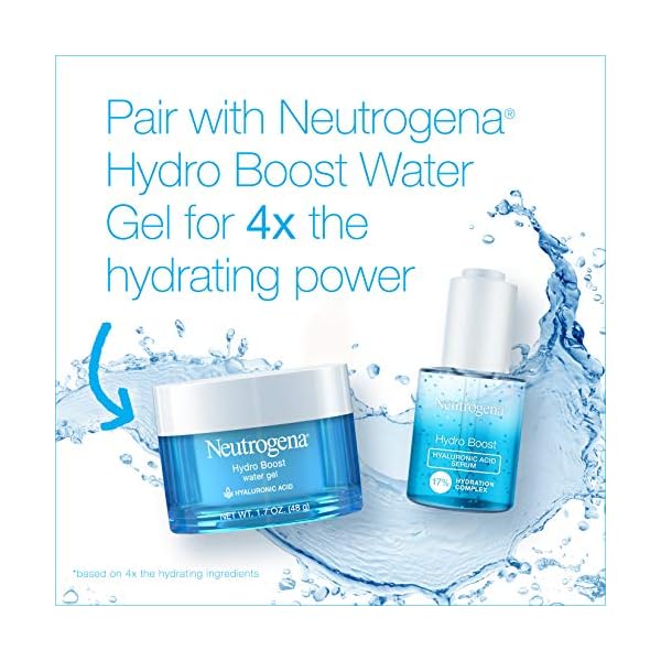Neutrogena Hydro Boost Hyaluronic Acid Serum For Face with Vitamin B5, Lightweight Hydrating Face Serum for Dry Skin, Oil-Free, Non-Comedogenic, Fragrance Free, 1 oz