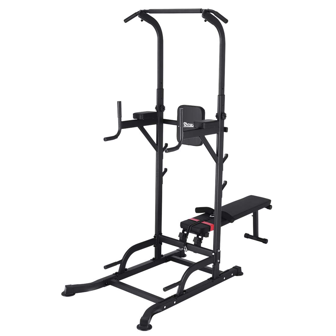 Uboway Pull Up Bar Station, Power Tower with Adjustable Heights and Weight Bench Angles, Pull Up Bar Free Standing, Strength Training Fitness Equipment for Home Gym