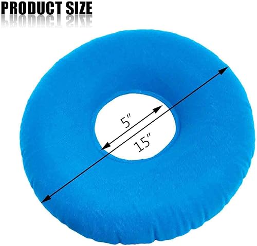 Miniatura 2 de Paquete de 2 almohadas en forma de dona, cojín inflable para el dolor de coxis, cojín de asiento para hemorroides, cojín de asiento redondo para