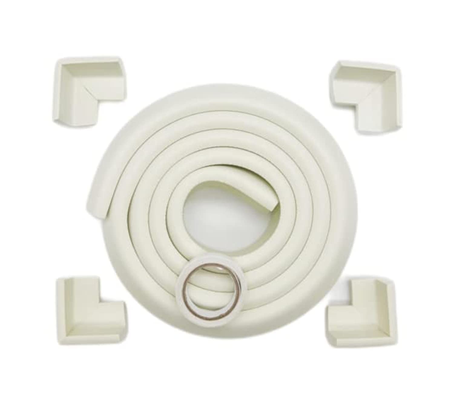 Baby Proofing Edge and Corner Guards, 2 Meter Edges & 4 Foam Corners, Baby Child Proofing Set NonToxic and Safe for Table, Fireplace, Countertop. (White)