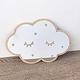 ZEKUI White Cloud Shape Mirror Wall Sticker ,Removable Acrylic Mirror Wall Stickers for Kids Room Decoration, Bathroom Hanging Mirror ,Self Adhesive Tiles Wall Decor for Girl's Room