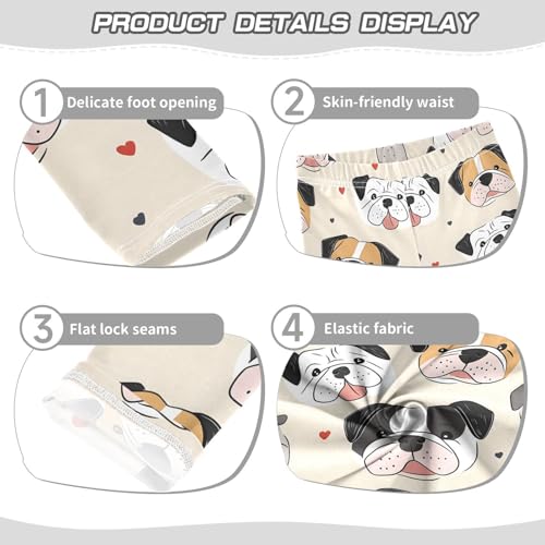Bulldogs Love Girls Leggings Ultra Soft Compression Yoga Gym Pants for Kids 4-10T3