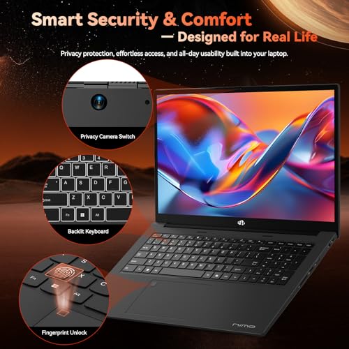 Image of NIMO 17.3 inch FHD IPS Laptop, AMD Ryzen 7 7735HS(8-Core, Beats i7-12650H) 16GB DDR5 1TB SSD, Backlit Keyboard Fingerprint, Radeon 680M GPU, Win 11 Gaming Computer with 100W PD for Business Student
