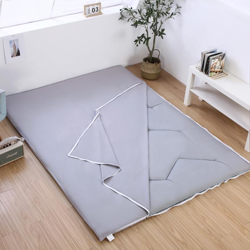 Coprimaterasso futon da pavimento con cerniera - Protezione materasso moderna a copertura completa, lavabile, antipolvere, staccabile con cerniera per materasso futon giapponese Tatami da pavimento
