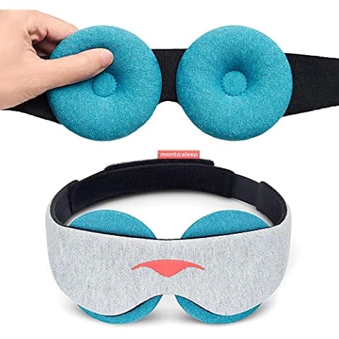 Manta Cool Sleep Mask - Blackout Cooling Eye Mask with Zero Eye Pressure, Ceramic Cooling Beads Sleeping Mask for Migraine Headaches, Sleeping, Allergies, Puffy Eyes & Sinus Relief Cover