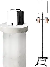 Kit de iluminação de fotografia de vídeo LED para selfie de 35,5 cm, com suporte para celular para iPhone/Android, pode ser usado para gravação de vídeo/transmissão ao vivo ao ar livre/suporte de luz