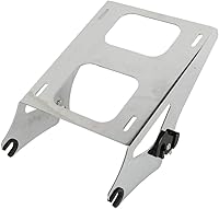 Vista 5 de TCMT 10.7 pulgadas Chopped Tour Pack Baúl Wrap-Around Backrest Portaequipajes Placa base Solo Rack Ajuste Para Harley Tour Pak Touring CVO Road King