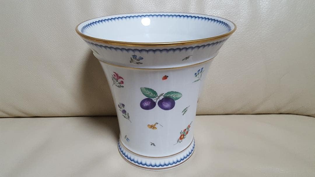 【未使用】★Richard Ginori★イタリアンフルーツ チューバ型ベース Richard Ginoriイタリアンフルーツ チューバ型ベース 末使用品