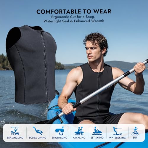 Chaleco de Neopreno para Hombre y Mujer, 3mm con Cierre Frontal, Top para Buceo y Deportes Acuáticos miniatura 5