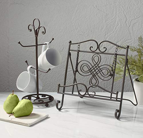 image for Tripar Swirl Design Metal Cookbook Stand, Tablet, iPad, Catalog, Cookb