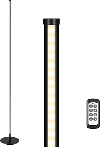 Miniatura 8 de EDISHINE Lámpara de esquina LED, juego de 2 luces altas minimalistas regulables con control remoto, lámparas de pie de 57.5 pulgadas para sala de