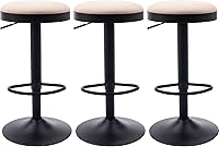 Vista 16 de Taburetes de bar sin espalda, juego de 4 taburetes de bar redondos ajustables para encimera de cocina, taburete giratorio de altura de barra, silla