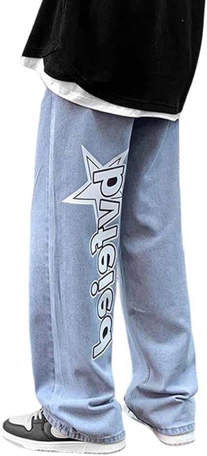 Moda Uomo Y2K Jeans Cargo Uomo Larghi ORANDESIGNE Stile Hip Hop - Main Image