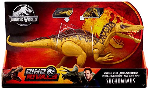 Jurassic World Mega Dual Attack Suchomimus - Multicolor Action Figure Toy, 14.5