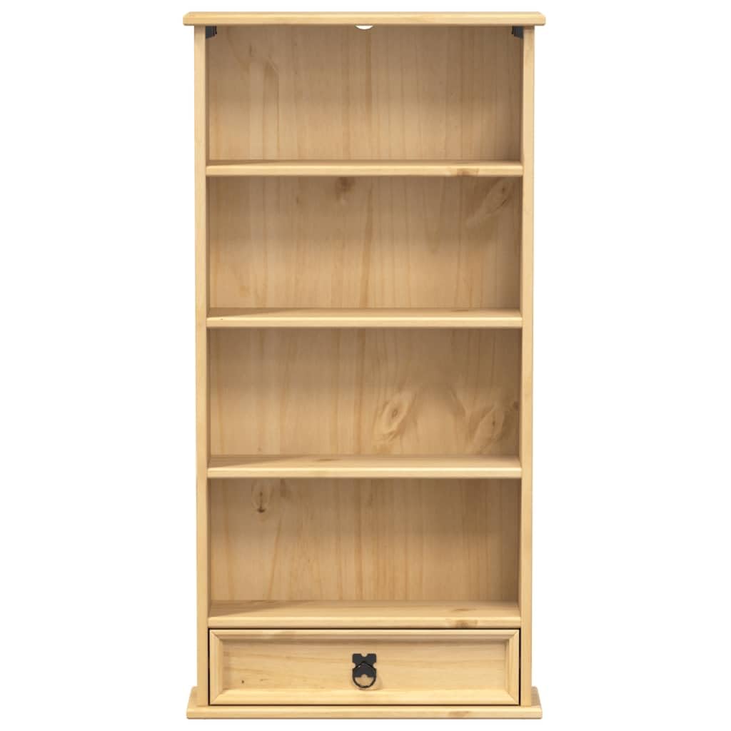 Fengshui Scaffale per CD in legno massello di pino, 52 x 17,5 x 103 cm, con cassetto e scomparti aperti, versatile, utilizzabile come scaffale o armadietto portaoggetti, con maniglia in metallo e