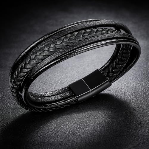 Image of Contemporary Casual Braided Leather Bracelet For Men /Boy's