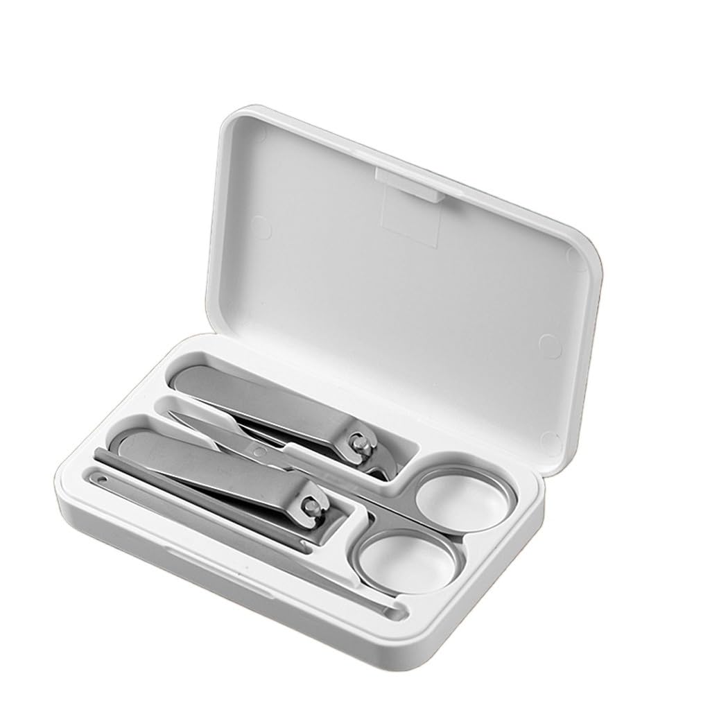A Complete Set of Nail Clippers A Five Piece Nail Clipper Set and A Stainless Steel Nail Art