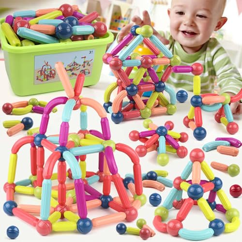 Image of StarAndDaisy Magnetic Sticks Building Blocks for Baby & Infant / Kids Toys for Boys Age 3+ , Educational Stem Learning Magnet Stick / Magnetic Balls and Rods Set Educational Magnet Building Blocks