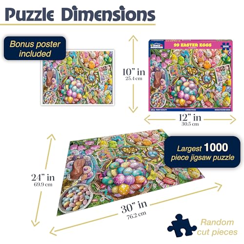 White Mountain Rompecabezas de 1000 Piezas Collage de Vacaciones, 99 Huevos de Pascua | Piezas Grandes, Regalo para Adultos y Familia, 24"x30" miniatura 2