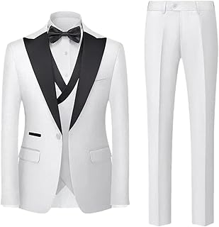 Conjunto de traje formal de 3 piezas para hombre, para fiesta de noche, clásico, boda