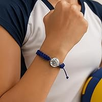Vista 29 de Sportybella Volleyball Charm Bracelet- Adjustable Bracelets with Volleyball Charm. Ideal Volleyball Gifts & Souvenir for Volleyball Players. Unisex
