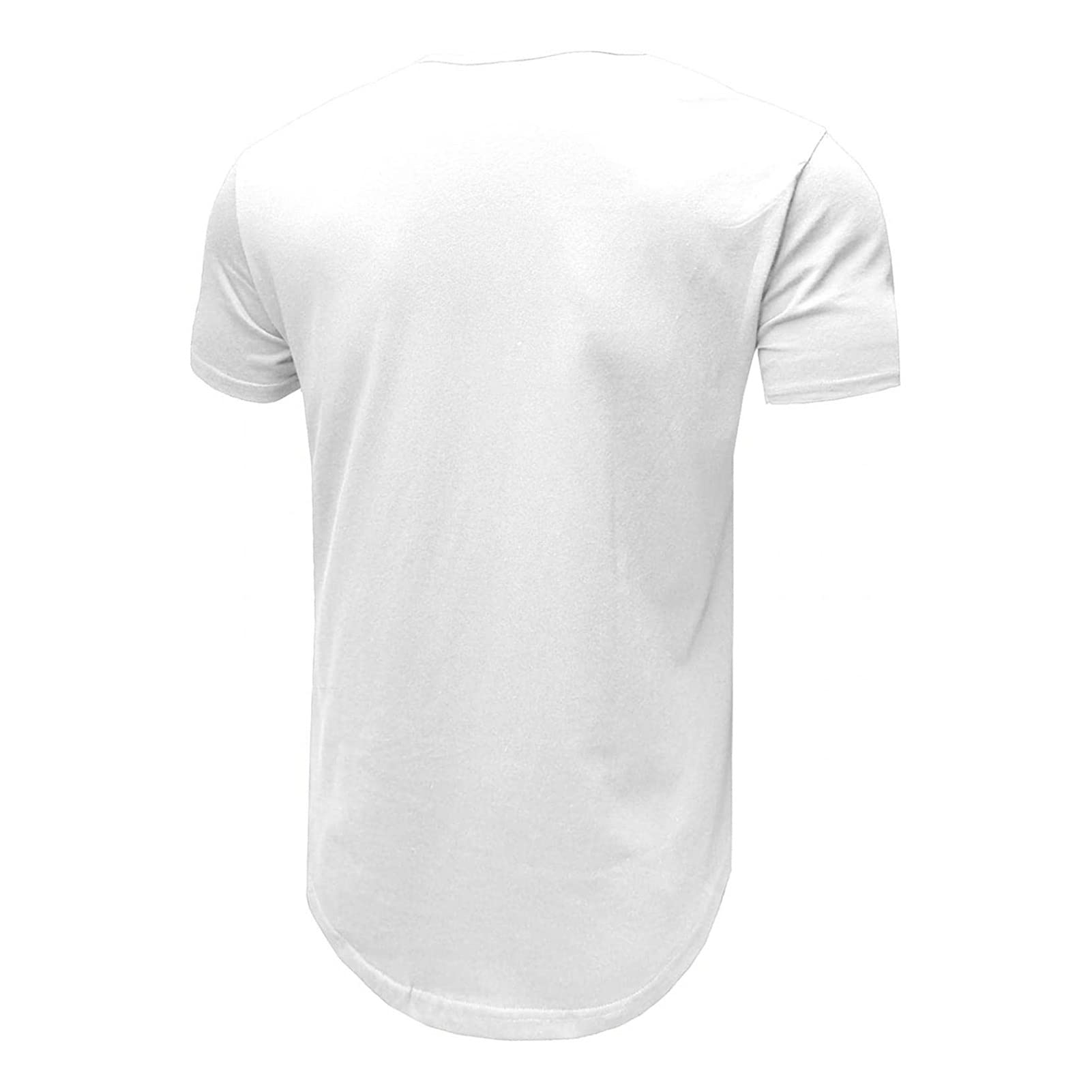 Men's Hip Hop Ripped Workout T Shirt Short Sleeve Muscle Gym Athletic Tee Vintage Washed Destroyed Holes Shirts (White,Large)