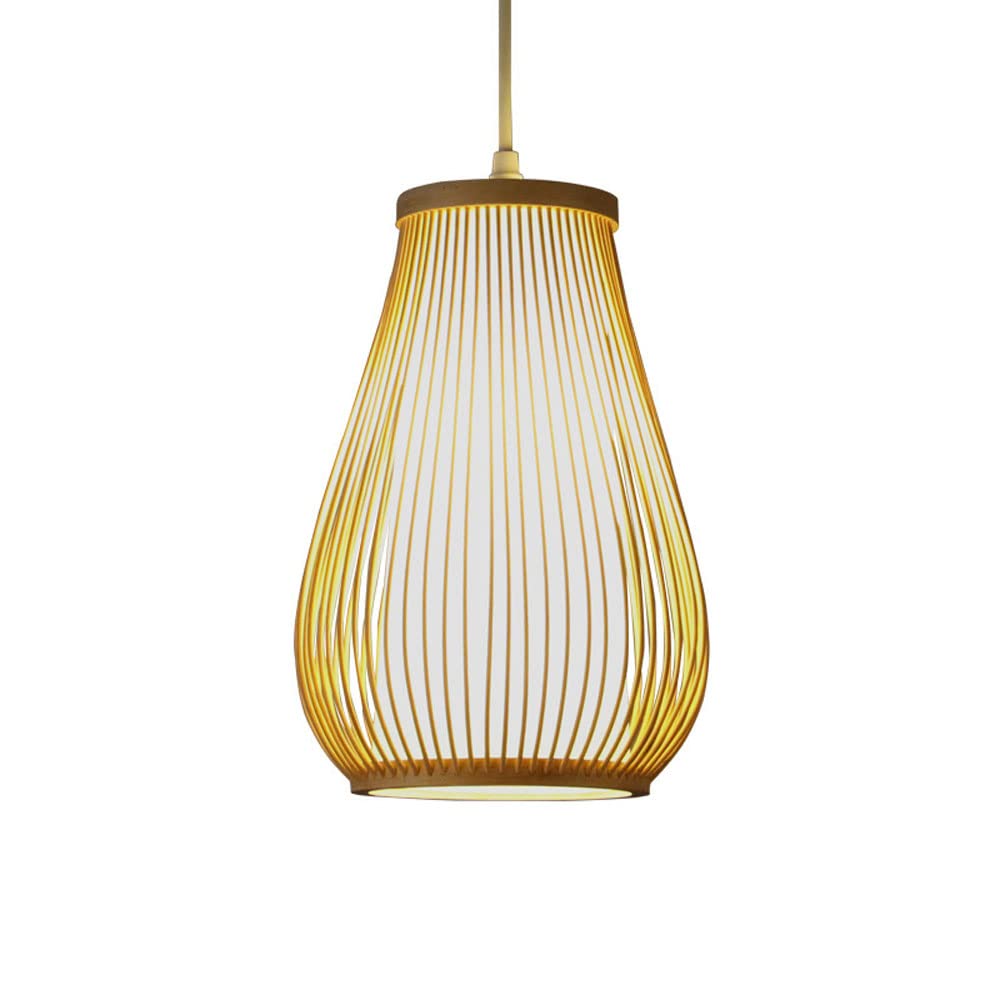 E26/27 Portalámparas Lámpara de Mimbre Lámpara de Mimbre con Forma de Florero La Longitud del Cable de Luz Es Ajustable, Lámpara Colgante de Bambú Pasillo, Sala de Estar, Dormitorio Luces Colgantes de
