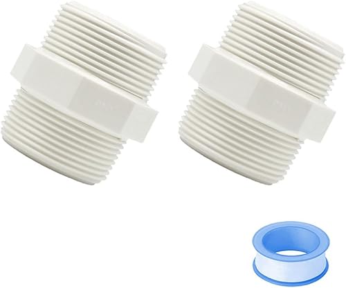 2 unids 1-1/2 "PVC accesorios de tubería pezón G1-1/2 X G1-1/2 macho a macho conector adaptador de acoplamiento de rosca HE023-1-1/2