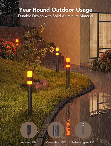 Govee Outdoor Pathway Lights, Wired 4 Pack Outdoor Lights 250Lm, Rgbic Aluminum Walkway Lights With App Control, Ip65 Low Voltage Landscape Lighting For Yard, Garden And Patio, Works With Alexa #TOP4