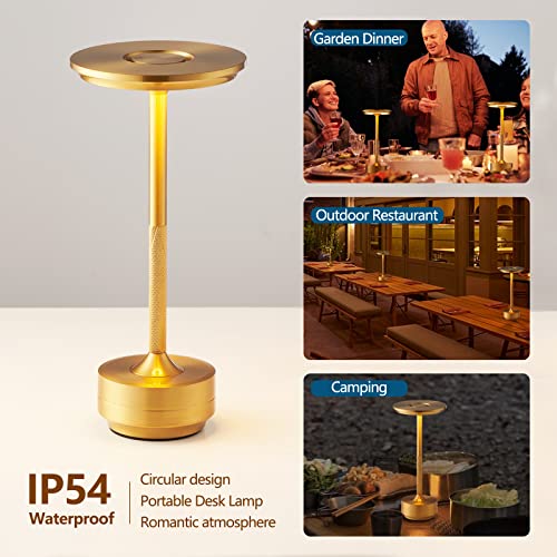 Ageetxt Cordless Table Lamps, 5200Mah Battery Operated Rechargeable, 3 Color Stepless Dimming Touch Switch Led Portable Table Lamps, Ip54 Aluminum For Indoor Outdoor Restaurant Use #TOP2