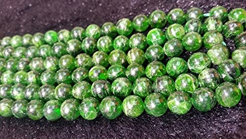 Diopside de chrome perles naturelles 15 pouces fil de gemmes vertes lisses 8.5mm pour loisirs