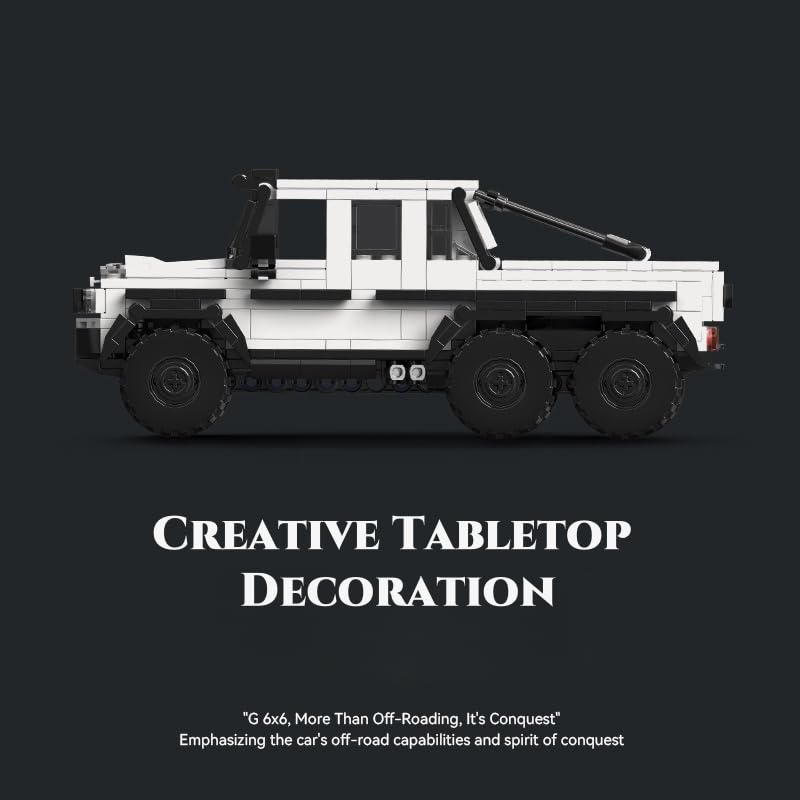 JVAVNE Off Road Car Building Blocks Set, 581 PCS G63 Sports Car Building Model Kit with Display Case - Image 4