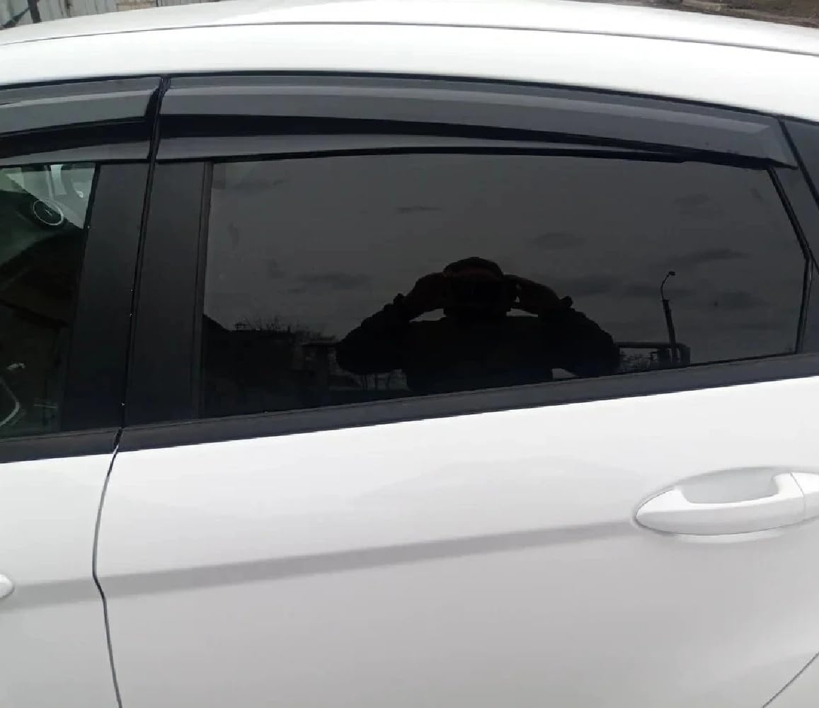 Deflettore per aria Deflettore per pioggia Deflettore per finestrini laterali Compatibile con Ford Fiesta Hatchback 2010-2020 Protezione dal vento e dalla pioggia per finestrini auto Adesivo