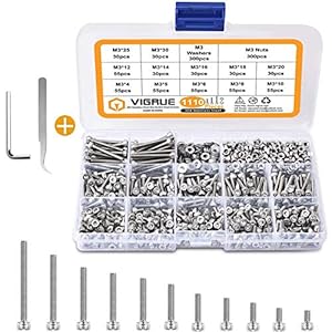 VIGRUE M3 Schrauben Set 1110-teilig Edelstahl