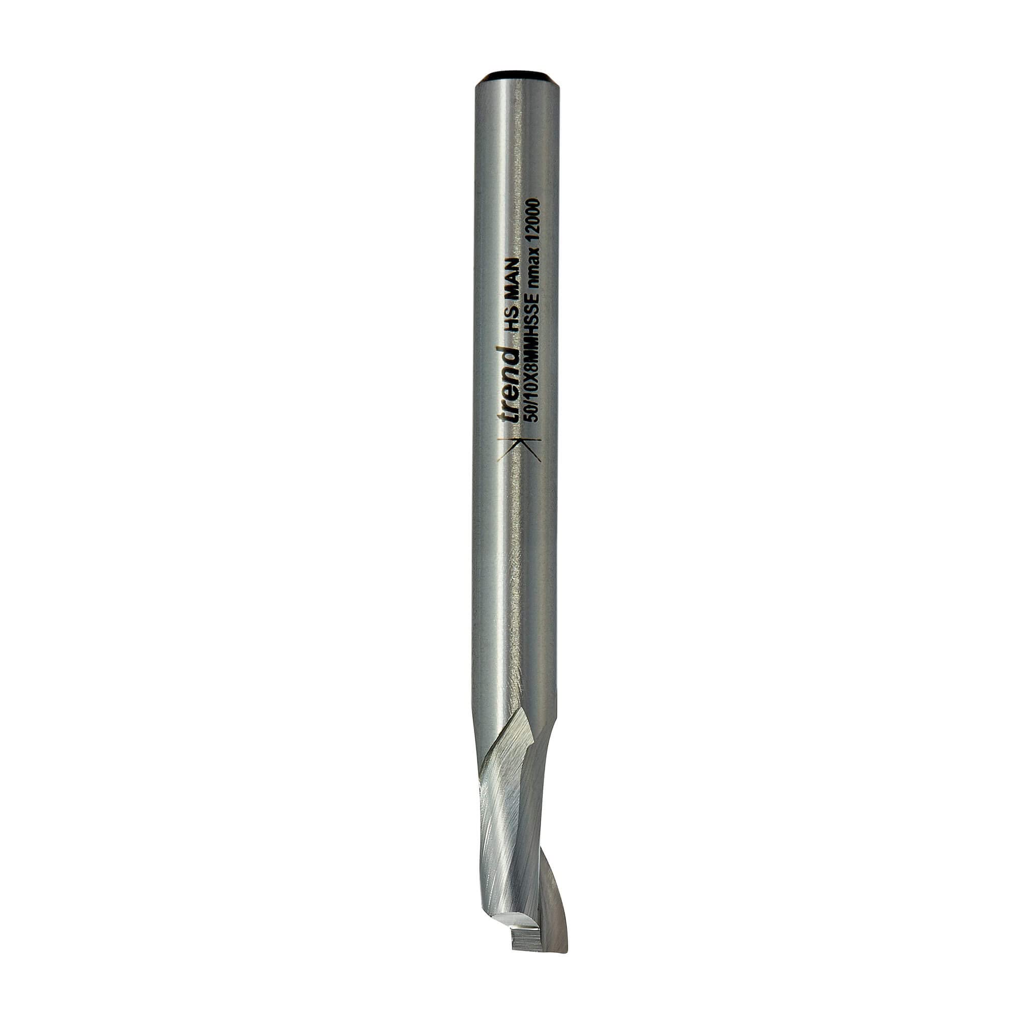 Trend Professionnel Fraise en Aluminium, Diamètre 5mm, Queue 8mm, Diamètre de Coupe 5mm & Longueur de Coupe 12mm, Acier Rapide, 50/05X8MMHSSE