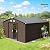 Outsunny 11' x 13' Outdoor Storage Shed, Garden Tool Metal Shed with Foundation Kit, Double Lockable Door, Air Vents and Sloping Roof, for Backyard, Patio, Lawn, Brown