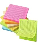 Mr. Pen- Graph Paper Sticky Notes, 6 Pads, 3x3 Inch, Bright Colors, Graph Sticky Notes, Stocky Notes for Bible Journaling