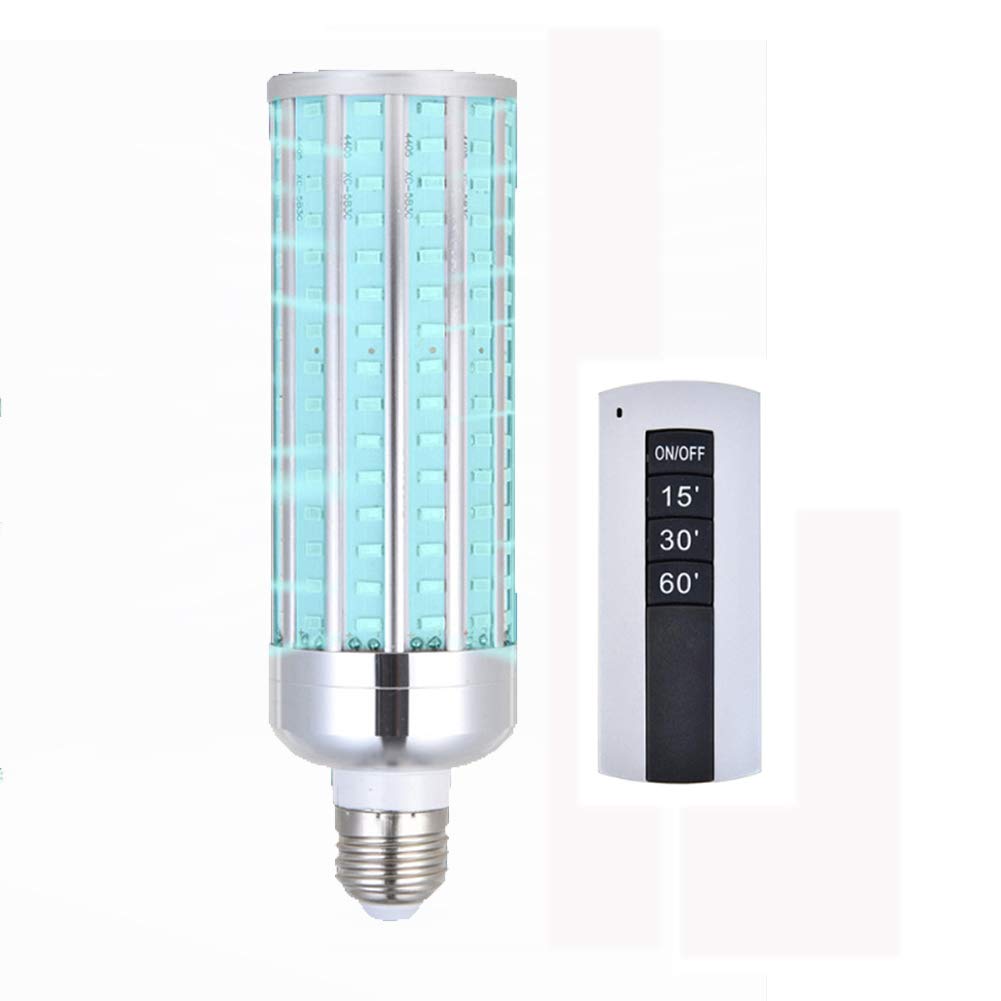 50W UV Esterilizador Lámpara, temporizador de ozono control remoto Filtro de maíz LED E27 Bombillas portátil lámparas ultravioleta UVC accesorio ligero de aire para el hogar Animales